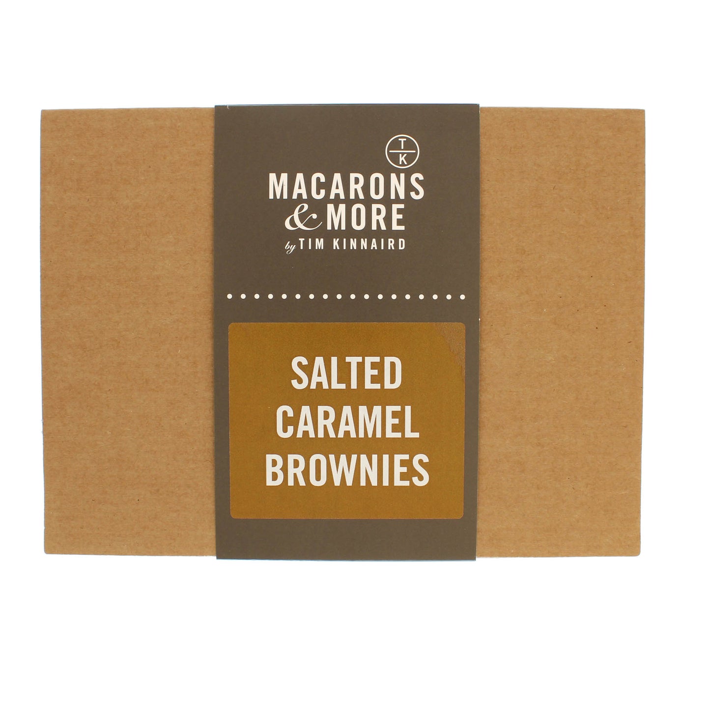Outer packaging for Salted Caramel Brownies.