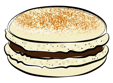 White speckled shell with chocolate ganache filling.