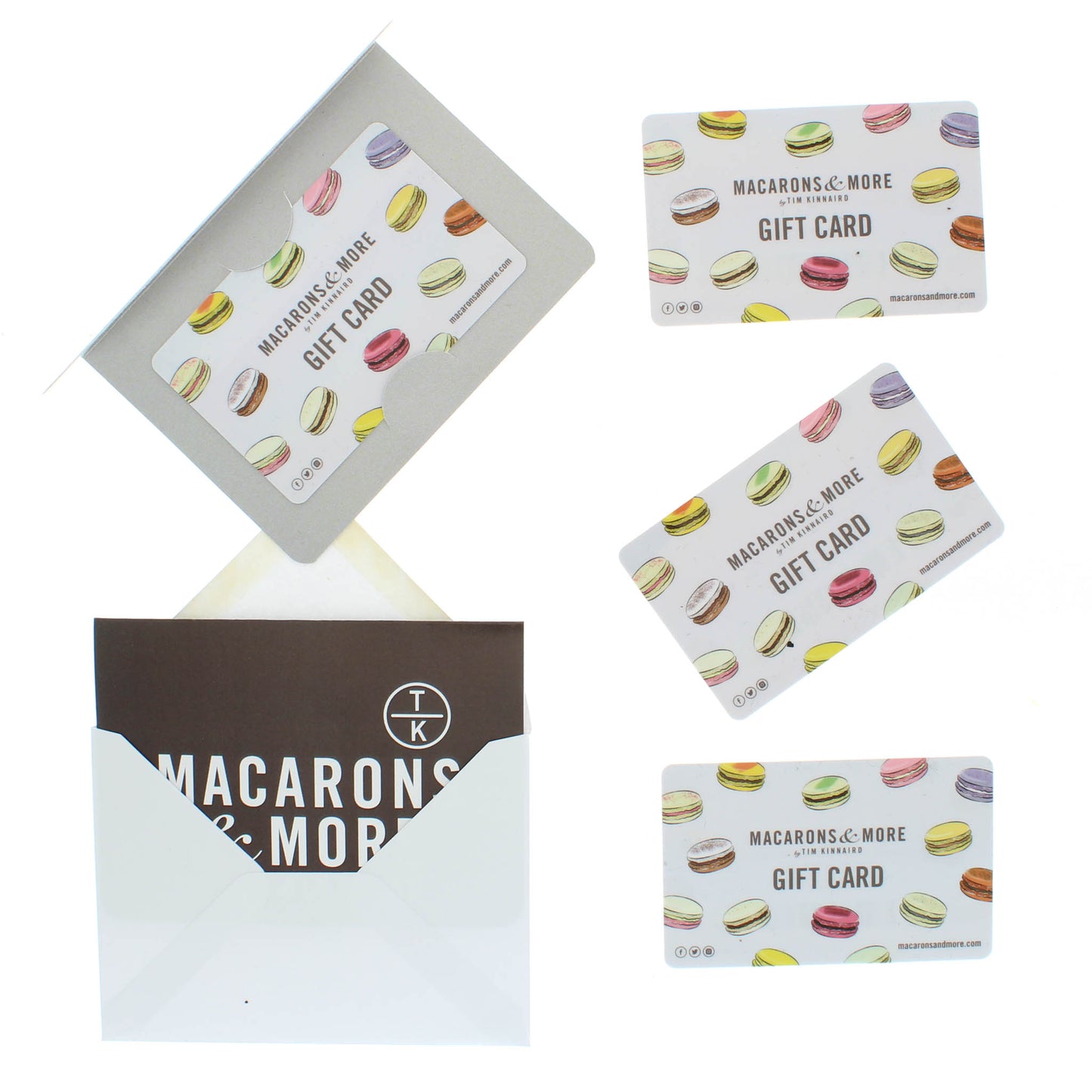 Various images of a credit card style card inside a card holder, inside an envelope.