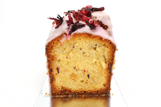 Lemon, Hibiscus and White Chocolate Loaf Cake