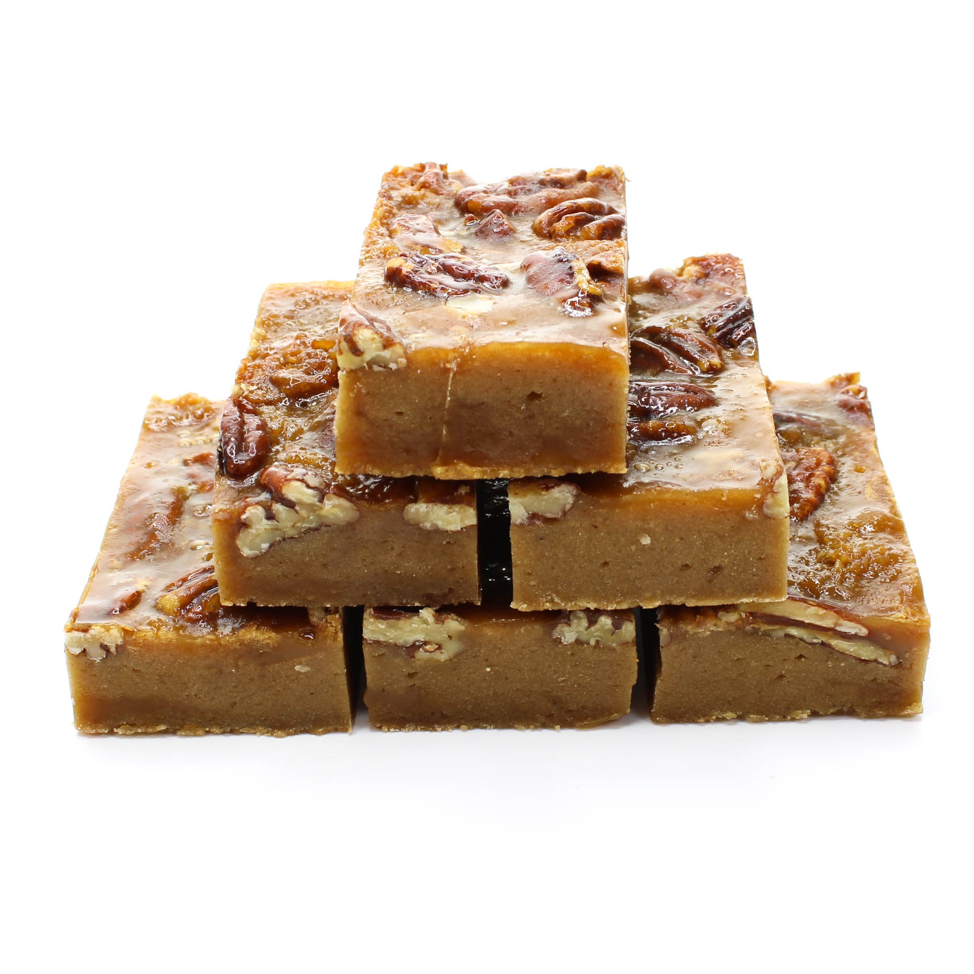 Stack of six Pecan Pie Blondies.