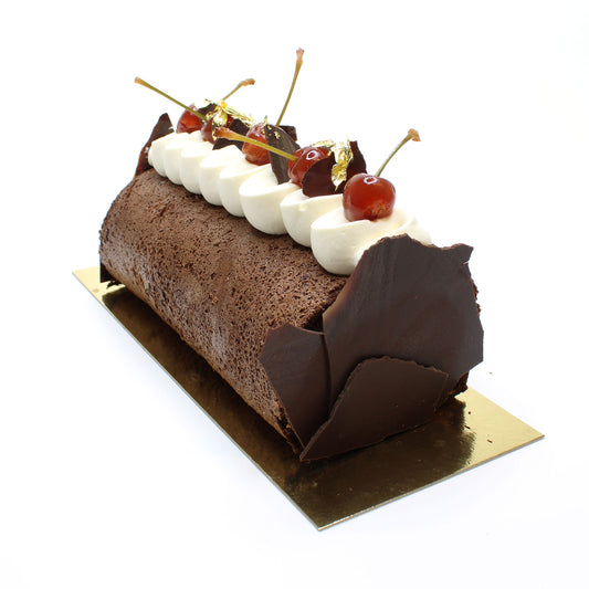 Chocolate & Cherry Bûche Cake