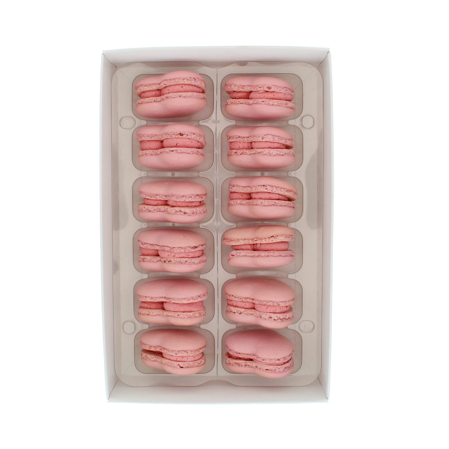 Heart Shaped Raspberry Macarons - Box of 12