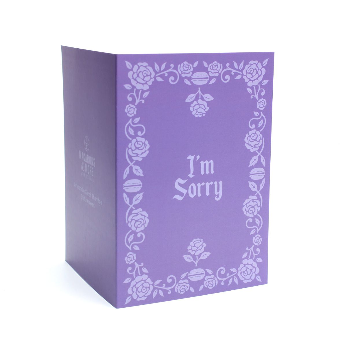 Purple card with floral border and 'I'm Sorry' text 