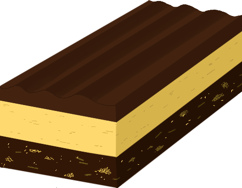 Chocolate crunchy base, custard ganache layer and topped with milk chocolate.