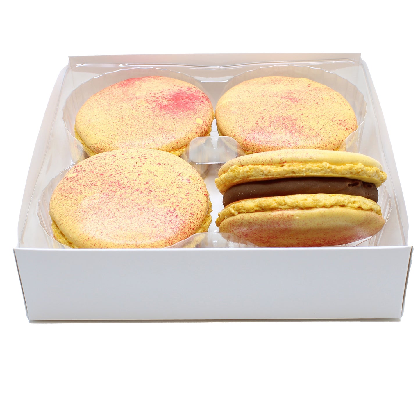 Large Passionfruit & Milk Chocolate Macarons - Box of 4