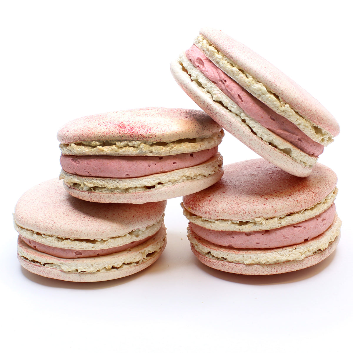 Large Strawberries & Cream Macarons - Box of 4 | Macarons & More