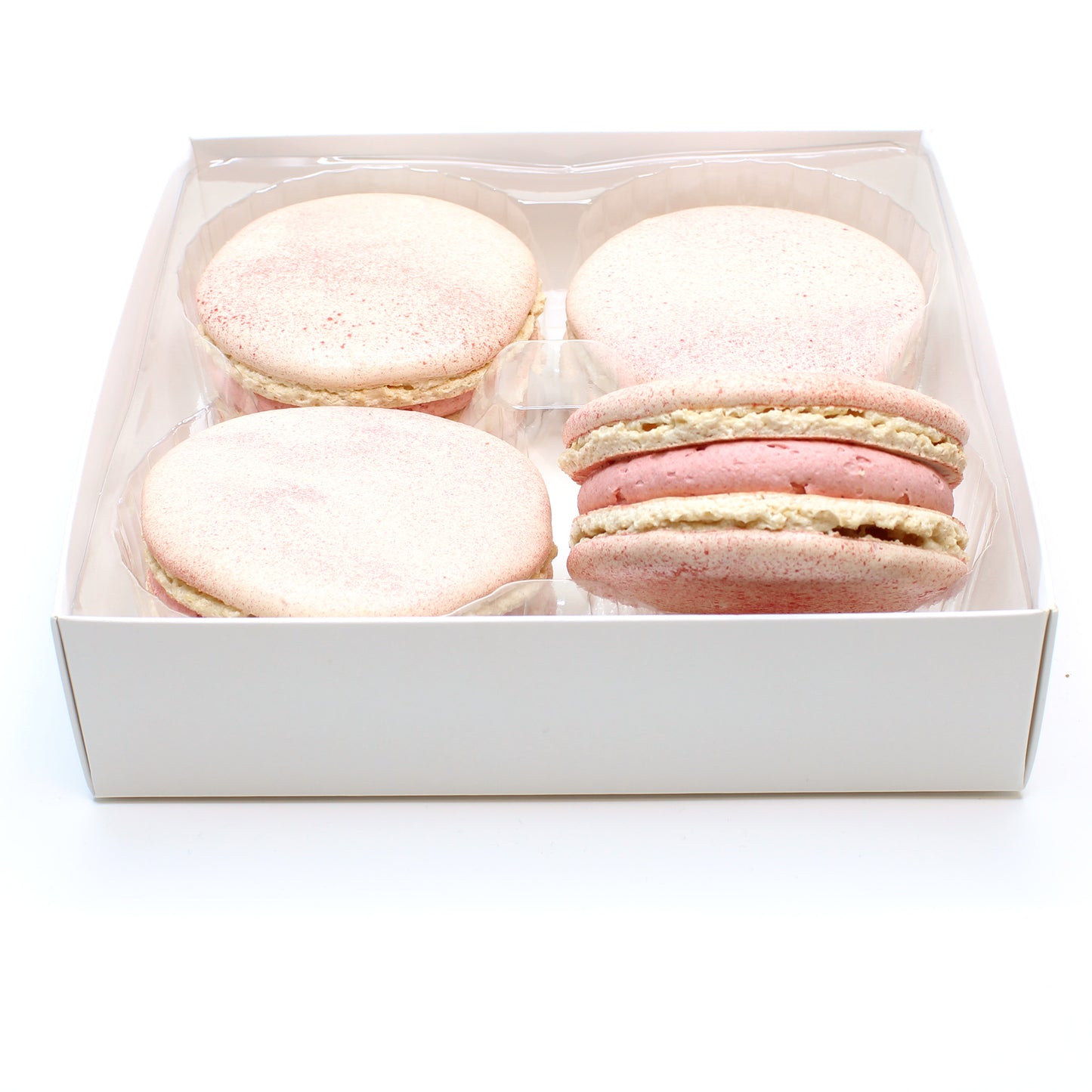 Large Strawberries & Cream Macarons - Box of 4