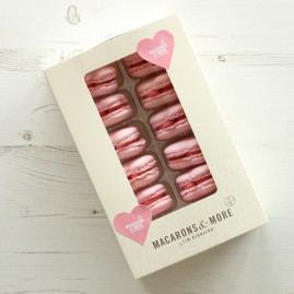 Raspberry Macaron Hearts Box of 12
