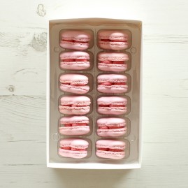 Raspberry Macaron Hearts Box of 12